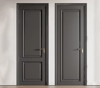 French retro bedroom single door 3d model