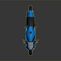 Sleek Modern Blue Motorcycle With Black Seat Red Rims And Stylish Design