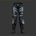 Stylish Gray Cargo Pants with White Accent Strips and High Top Lace Up Boots