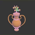 Shiny Golden Decorative Household Item With Two Handles And Ornate Top