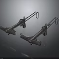 Two Industrial Metal Clamps With Sturdy Steel Construction And Modern Design