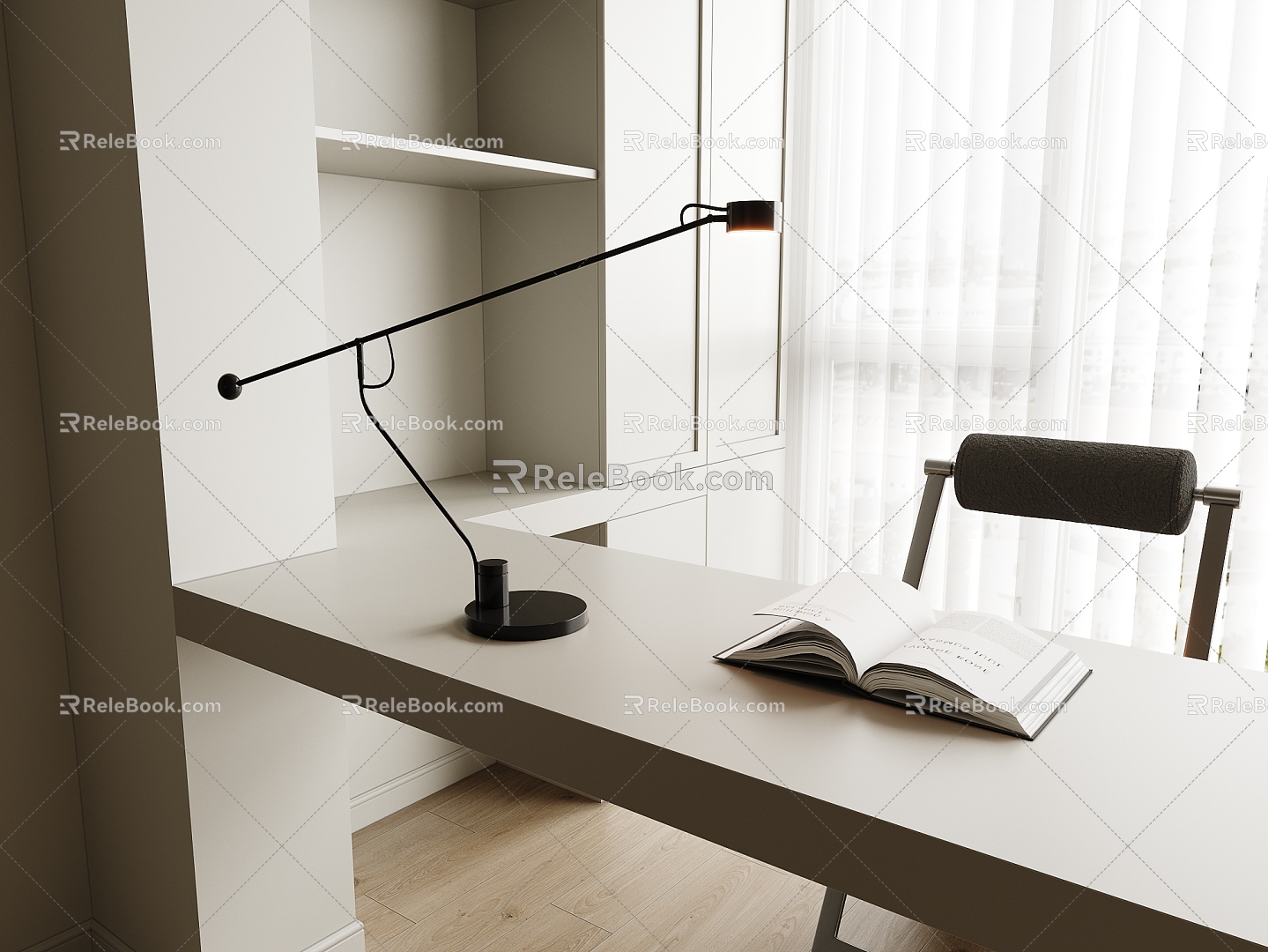 modern metal desk lamp office desk lamp reading lamp 3d model