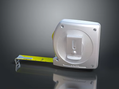 Hardware Tool Tape Measure With Stainless Steel Body And Yellow Measuring Tape For Accurate Measuring 3d model