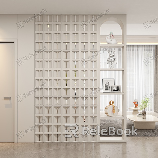 Modern cream style porch partition aisle model