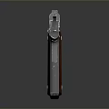 Classic Metallic Pistol With Shiny Finish And Wooden Grip Design