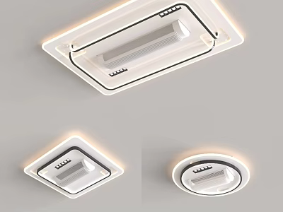 Modern Sleek Square And Round LED Ceiling Lights For Home Interior Lighting Design 3d model