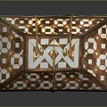 Decorative Storage Box With Geometric Pattern Red White Gold Design And Lock