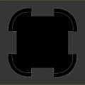 Modern Sleek Black Dining Set With Round Table Four Chairs And Curved Backrests