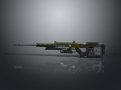 Tactical Camouflage Sniper Rifle Weapon With Long Barrel Telescopic Scope And Metal Components 3d model