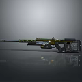 Tactical Camouflage Sniper Rifle Weapon With Long Barrel Telescopic Scope And Metal Components