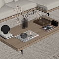 BB Italia Dock Modern Coffee Table Log Coffee Table Square Coffee Table Vase Ornaments 3d model