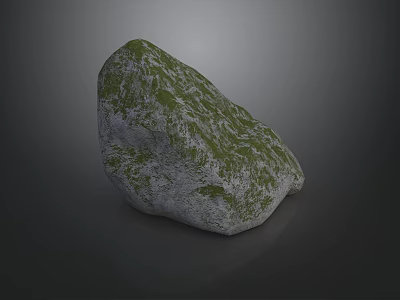Natural Rockery Stone With Green Mossy Texture And White Patches For Garden Decoration 3d model