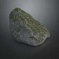 Natural Rockery Stone With Green Mossy Texture And White Patches For Garden Decoration