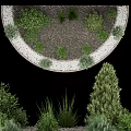 Modern Roadside Green Facilities With Curved Border Gravel And Various Shrubs