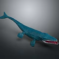 Realistic Detailed Blue Whale Model Featuring Open Mouth With Sharp Teeth