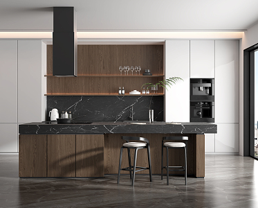 Open kitchen Modern kitchen 3d model