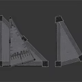 Gray Conical Industrial Equipment With Textured Surfaces And Four Units