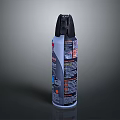 Spray Can Product With Detailed Label And Usage Instructions On Black Background