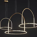 Elegant Modern Gold Ring Arch Pendant Lights With Illuminated Stylish Design