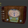 Vintage Wooden Radio Classic Design With Golden Dial Knobs And Decorative Elements