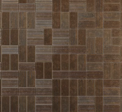 Brown Tiled Wall With Various Patterns And Textures 3d model