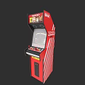 Retro Red Arcade Game Machine Featuring STRIKE TANK Design And Classic Gaming Elements