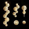 Modern Elegant Golden Circular Textured Metallic Wall Decor With Layered Design