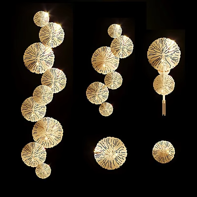 Modern Elegant Golden Circular Textured Metallic Wall Decor With Layered Design 3d model
