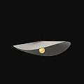 Modern White Striped Fan Shaped Pendant Light For Contemporary Interior Design