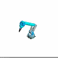 Blue And White Robotic Arm With Mechanical Structure For Automation Equipment