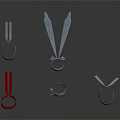 Colorful Household Accessories with Curved Designs and Red Silver Gray Finishes