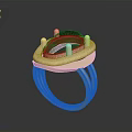 Elegant Gold Ring With Dark Oval Gemstone On Shiny Metal Band