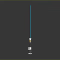 Futuristic Laser Weapon with Blue Beam and Metallic Silver Handle in Modern Sci Fi Design