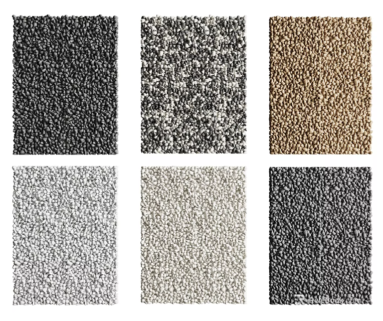 Natural Stone and Wood Various Textures Materials Samples for Interior Design 3d model