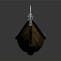 Vintage Wooden Boat With Hanging Lantern And Wooden Seats For Water Travel