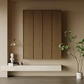 Entrance Shoe Cabinet End View Cabinet 3d model