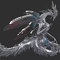 Game Movie Character Silver Dragon With Shiny Metallic Wings Detailed Scales And Fantasy Design