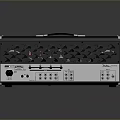 Modern Black Silver Computer Audio Amplifier With Knobs Handle And Vents Design 3d model