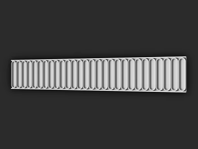 Long Metal Component With Uniform Circular Grooves And Smooth Surface 3d model