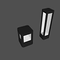 Modern Black Outdoor Lights Featuring Square and Rectangular Sleek Illuminated Design