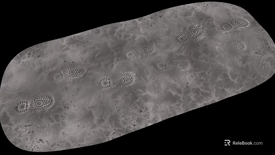 High Resolution Lunar Surface Displaying Craters And Geological Formations Texture 3d model 