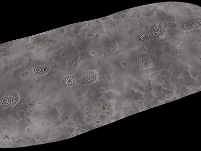 High Resolution Lunar Surface Displaying Craters And Geological Formations Texture 3d model