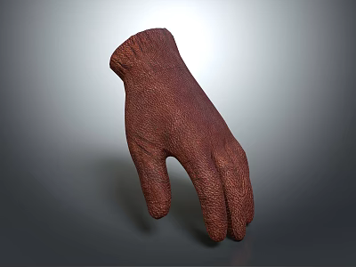 Brown Textured Leather Glove 3D Rendering With Realistic Surface Details And Design 3d model