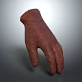 Brown Textured Leather Glove 3D Rendering With Realistic Surface Details And Design