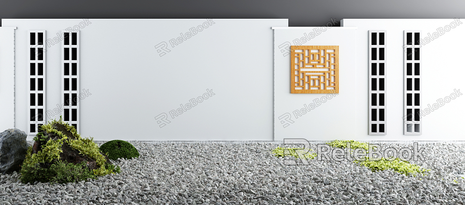 New Chinese Style Landscape Wall model