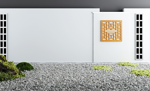 New Chinese Style Landscape Wall 3d model