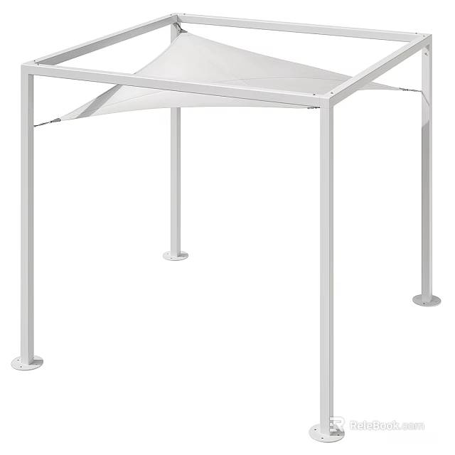 Sturdy White Canopy With Metal Frame Modern Design For Outdoor Shade 3d model 