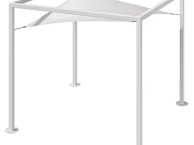 Sturdy White Canopy With Metal Frame Modern Design For Outdoor Shade 3d model