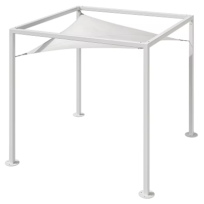 Sturdy White Canopy With Metal Frame Modern Design For Outdoor Shade 3d model