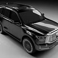 Black SUV Car Exterior Design In Studio Lighting